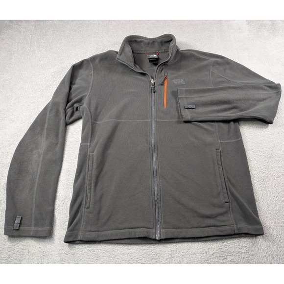 The North Face Mens Polartec Classic Full Zip Fleece Jacket Gray Orange Size M - Picture 2 of 11